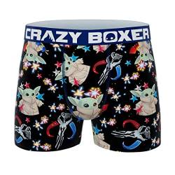 CRAZYBOXER Crazy Boxer Star Wars The Mandalorian Grogu the Child Fireworks Herren Boxershorts, Schwarz , M von CRAZYBOXER