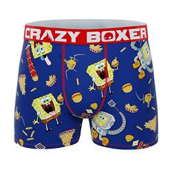 CRAZYBOXER Spongebob Herren Boxershorts Seahorse, Spongebobburger, X-Large von CRAZYBOXER
