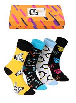 CREA SOCKS Lustige Socken für Männer und Frauen, ausgefallene flippige lustige Socken für Geschenke, Geschenk Socken, Herren Socken, Socken EU 41-46, 4 Paar von CREA SOCKS