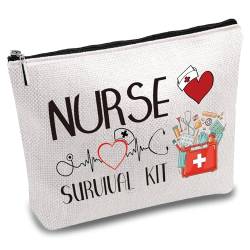 CREATCABIN Krankenschwester-Survival-Kit-Tasche,Segeltuch-Make-Up-Taschen,Krankenpflege-Kosmetiktasche,Mehrzweck-Stiftetui-Reißverschlussbeuteln,Kulturbeutel,Reisetasche,Geldbörse Für,Schule,25x18cm von CREATCABIN