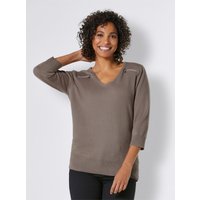 Witt Weiden Damen Kaschmir-Merino-Pullover taupe von CREATION L PREMIUM