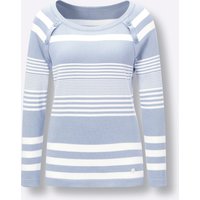 Witt Weiden Damen Pima-Baumwoll-Pullover bleu-weiß-geringelt von CREATION L PREMIUM