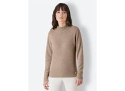 Wollpullover CREATION L PREMIUM "Merino-Pullover mit Kaschmir-Anteil" Gr. 48, beige (beige, meliert) Damen Pullover Rollkragenpullover von CREATION L PREMIUM