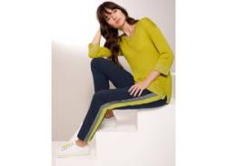 V-Ausschnitt-Pullover CREATION L "Viskose-Seiden-Pullover" Gr. 40, gelb (gelbgrün) Damen Pullover V-Pullover von CRÉATION L