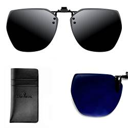 CREYESTAL Polarisiert Clip auf Sonnenbrillen, Antireflex für Optimalen Sehkomfort, Anhebbar und Ultraleicht, 100% UV400 von CREYESTAL