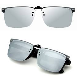 CREYESTAL Polarisiert Sonnenbrillen Aufsatz Brille, Sonnenbrille Clip, Anhebbar und Ultraleicht, Herren, Damen 100% UV400 von CREYESTAL