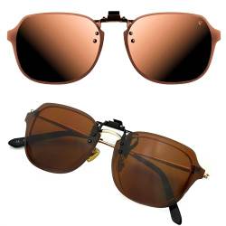 CREYESTAL Polarisiert Sonnenbrillen Aufsatz Brille, Sonnenbrille Clip, Anhebbar und Ultraleicht, Herren, Damen 100% UV400 von CREYESTAL