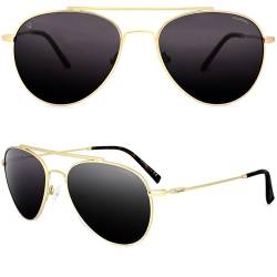 CREYESTAL Polarisierte Sonnenbrille Metall Fliegerbrille Pilotenbrille, Premium HD Polycarbonat Linsen 100% Anti-UV, für Herren und Damen von CREYESTAL