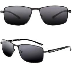 CREYESTAL Sonnenbrille Metall Rechtecke Elegant, Premium HD Polycarbonat Linsen 100% Anti-UV, für Herren und Damen von CREYESTAL