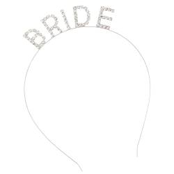 CRILSTYLEO 1 Stück Buchstaben Stirnband Strass Kopfschmuck Hochzeitshaar Braut Haarband Hochzeit Kopfbedeckung Braut Stirnband Kristall Haarband Haarband Haarreifen Damen Stirnband von CRILSTYLEO