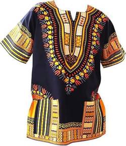 CRITOR Herren afrikanische Kente -Hemden, Langarm Dashiki Button Down Hemd Plus Size von CRITOR