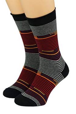 CRÖNERT Herrensocken Longsocks mit Rollrand Hundert Ringel 27607 schwarz(43-46) von CRÖNERT