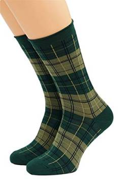 CRÖNERT Herrensocken Longsocks mit Rollrand Scotland 27601 oliv(43-46) von CRÖNERT