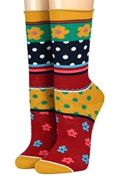 CRÖNERT Socken Longsocks mit Rollrand Design Pippilotta 18703 (39/42, gelb 1360) von CRÖNERT