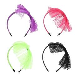 4 Stück Schleifen-Stirnband, Schleifen-Haarbänder, Schleifen-Stirnbänder, Haarschmuck, Kleid-Accessoires, Schleifen-Kopf-Dekor, dekorative Haarreifen, Party-Haar-Accessoire, Schleifen-Design, Kopf-Dek von CROKZ