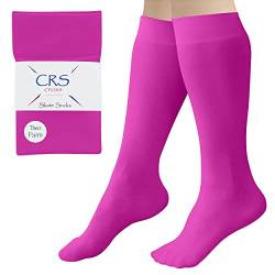 CRS Cross Eiskunstlaufsocken (2 Paar) Kniehohe Strumpfhosen für Schlittschuhe, Fußlaufsocken Tanzstrumpfhose, Bewegt magenta von CRS Cross