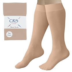 CRS Cross Eiskunstlaufsocken (2 Paar) kniehohe Strumpfhose für Schlittschuhe, Schlittschuhsocken, Tanzstrumpfhose - - Einheitsgröße von CRS Cross