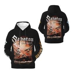 CRYBF Sabaton Herren Kapuzenpullover mit Logo, langärmelig, weich, Sweatshirt für große Jungen, Kapuzen-Fans, Merch-Tops mit Tasche, Schwarz, Schwarz , S von CRYBF