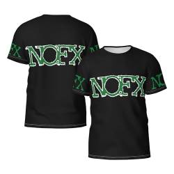 NOFX Herren-T-Shirt, kurzärmelig, schwarz, Rundhalsausschnitt, weiches T-Shirt für Fans, Schwarz , XXL von CRYBF