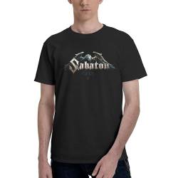 Sabaton Herren-T-Shirt, Baumwolle, kurzärmelig, Rundhalsausschnitt, weiches T-Shirt für Fans, Schwarz , 58 von CRYBF