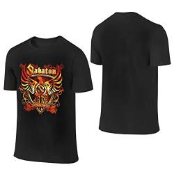 Sabaton Herren-T-Shirt, Baumwolle, kurzärmelig, Rundhalsausschnitt, weiches T-Shirt für Fans, Schwarz , M von CRYBF
