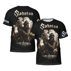 Sabaton Herren-T-Shirt, kurzärmelig, schwarz, Rundhalsausschnitt, weiches T-Shirt für Männer, Fans, Geschenke, Merch-Kleidung, Neuheit Tops, Schwarz , 3XL von CRYBF