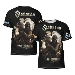 Sabaton Herren-T-Shirt, kurzärmelig, schwarz, Rundhalsausschnitt, weiches T-Shirt für Männer, Fans, Geschenke, Merch-Kleidung, Neuheit Tops, Schwarz , L von CRYBF