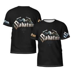 Sabaton Herren-T-Shirt, kurzärmelig, schwarz, Rundhalsausschnitt, weiches T-Shirt für Männer, Fans, Geschenke, Merch-Kleidung, Neuheit Tops, Schwarz , XL von CRYBF