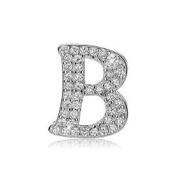CRYSLOVE Alphabet Buchstabe Charm Bead 925 Sterling Silber Zirkonia Brief Charm Anhänger für Armbändern Halskette DIY von CRYSLOVE