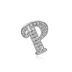 CRYSLOVE Alphabet Buchstabe Charm Bead 925 Sterling Silber Zirkonia Brief Charm Anhänger für Armbändern Halskette DIY von CRYSLOVE