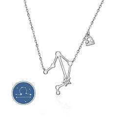 CRYSLOVE Halskette Sternzeichen Cubic Zirconia Sternbilder 12 Horoskop Astrologie Anhänger Kette Klar Schmuck für Damen Mädschen von CRYSLOVE