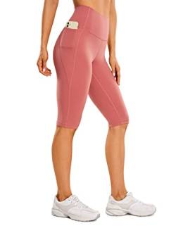 CRZ YOGA Butterluxe Damen Capri 3/4 Leggings High Waist Blickdicht Sport Yogahose Laufhose Sporthose mit Taschen - 33cm Briar Rose 40 von CRZ YOGA