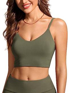 CRZ YOGA Damen Bikini Top Swimsuit Schnell Trocknend Padded Bikini Swim Oberteil Dunkle Olive 40 von CRZ YOGA