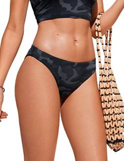 CRZ YOGA Damen Bikinihose Swim Beach Sports Bikini Bottom Sexy Badehose Dschungeltarnung Grau 38 von CRZ YOGA