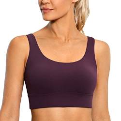 CRZ YOGA Damen ButterLuxe Sport BH U Back Ohne Buegel Große Brüste Fitness Yoga BH Top Dunkellila S von CRZ YOGA