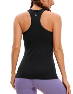 CRZ YOGA Damen Butterluxe Racerback Yoga Tank Top Sport Ärmelloses Oberteile High Neck Running Tanktops Fitness Sporttop Schwarz 34 von CRZ YOGA