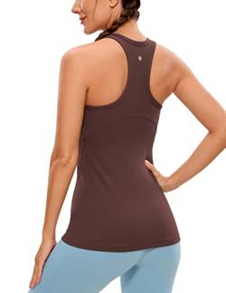 CRZ YOGA Damen Butterluxe Racerback Yoga Tank Top Sport Ärmelloses Oberteile High Neck Running Tanktops Fitness Sporttop Taupe 38 von CRZ YOGA