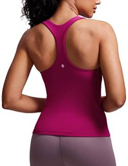 CRZ YOGA Damen Butterluxe Tank Tops Racerback Sport Top Yoga Fitness Oberteil Tanktops mit Integriertem BH Magenta Violett 38 von CRZ YOGA