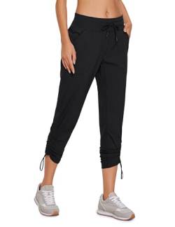 CRZ YOGA Damen Freizeithose Leichte Schnelltrocknende Sport Yoga Pant Schwarz 34 von CRZ YOGA