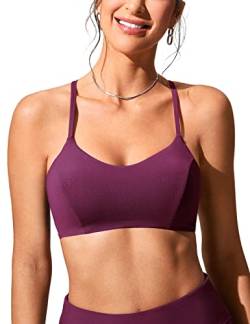 CRZ YOGA Damen Spitze Crisscross Bikini Top Swim Sports BH Workout Swimwear Fuchsie 42 von CRZ YOGA