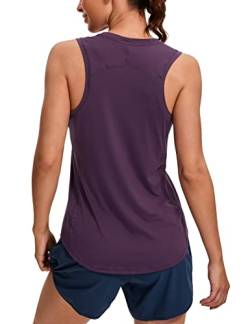 CRZ YOGA Damen Sport Tank Top Racerback Ärmelloses Yoga Oberteile Sommer Fitness Tops Gym Leichte Sporttop Tiefes Krokusviolett 40 von CRZ YOGA