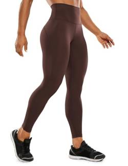 CRZ YOGA Damen Ulti-Dry Sport Leggings High Waist Yogahose Blickdicht Fitness Gym Hose - 63cm Taupe 42 von CRZ YOGA