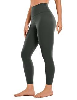 CRZ YOGA Gebürstetes Gefühl Damen Sport Leggings Yogahose High Waist Blickdicht Fitness Leggins Sporthose - 64cm Olivgrün 42 von CRZ YOGA