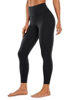 CRZ YOGA Gebürstetes Gefühl Damen Sport Leggings Yogahose High Waist Blickdicht Fitness Leggins Sporthose - 64cm Schwarz 38 von CRZ YOGA