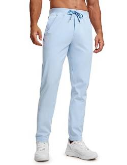 CRZ YOGA Herren Leicht Joggerhose Slim Fit Casual Jogger Sporthose Freizeithose Trainingshose mit Taschen - 76cm Chambray-Blau L von CRZ YOGA