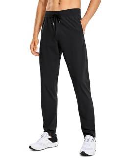 CRZ YOGA Herren Leicht Joggerhose Slim Fit Casual Jogger Sporthose Freizeithose Trainingshose mit Taschen - 76cm Schwarz S von CRZ YOGA