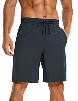 CRZ YOGA Herren Sports Shorts Schnelltrocknend Fitness Kurz Hose Laufshorts mit Taschen - 18/23cm Echte Marine XL von CRZ YOGA