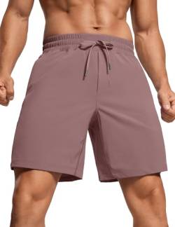 CRZ YOGA Herren Sports Shorts Schnelltrocknend Fitness Kurz Hose Laufshorts mit Taschen - 18/23cm Malve L von CRZ YOGA