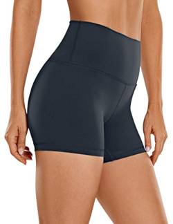 CRZ YOGA Womens Kurze Sporthose Laufshorts Sommer Radlerhose High Waist Yoga Fitness Shorts - ButterLuxe - 10cm Echte Marine 40 von CRZ YOGA