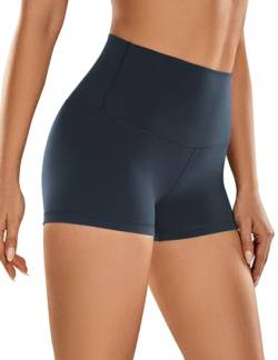 CRZ YOGA Womens Kurze Sporthose Laufshorts Sommer Radlerhose High Waist Yoga Fitness Shorts - ButterLuxe - 6.3/10/15/20/25cm Echte Marine 38 von CRZ YOGA